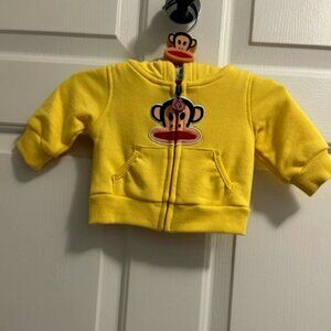 PAUL FRANK - SMALL PAUL BABY - LONG SLEEVE JULIUS HOODIE WITH HANGER  0-3 MONTHS